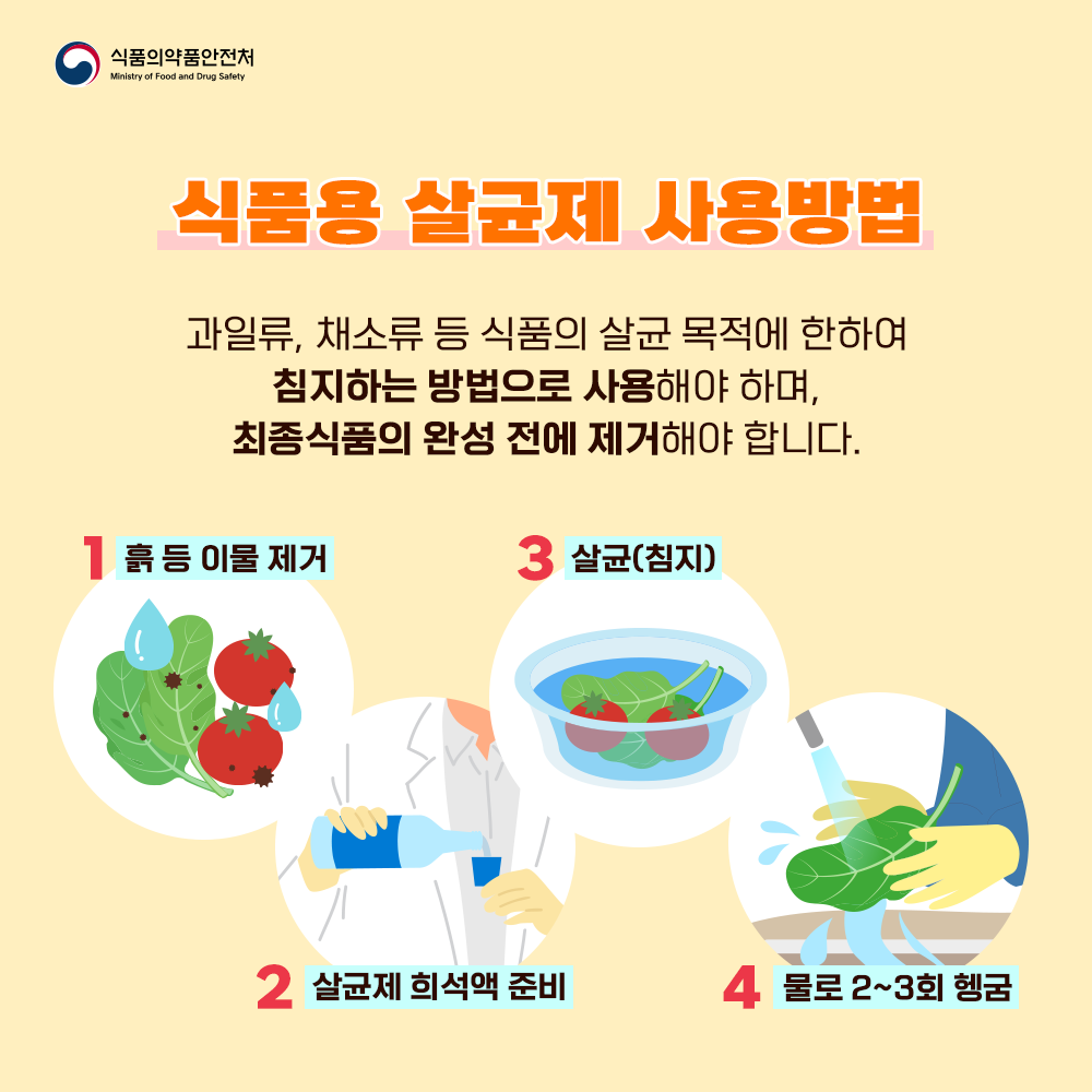 식품용 살균제 사용방법