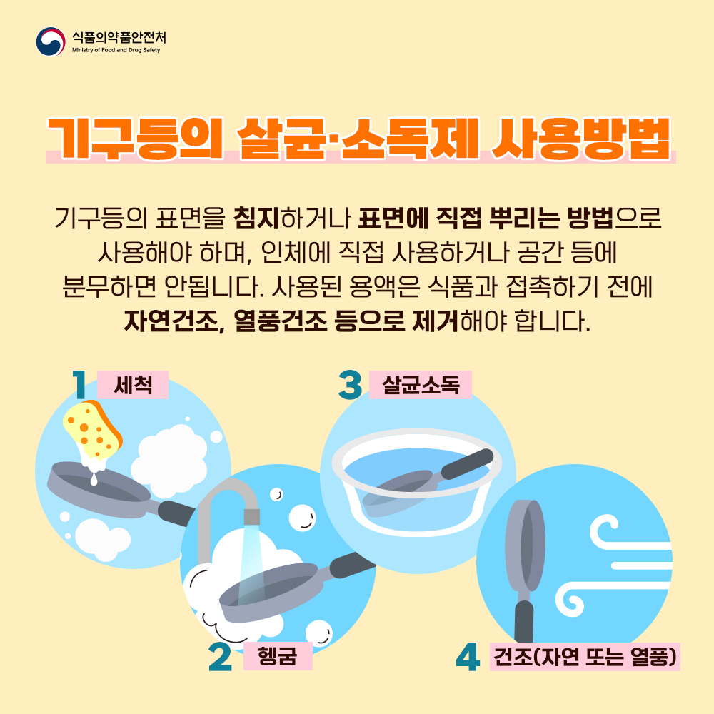 기구등의 살균·소독제 사용방법